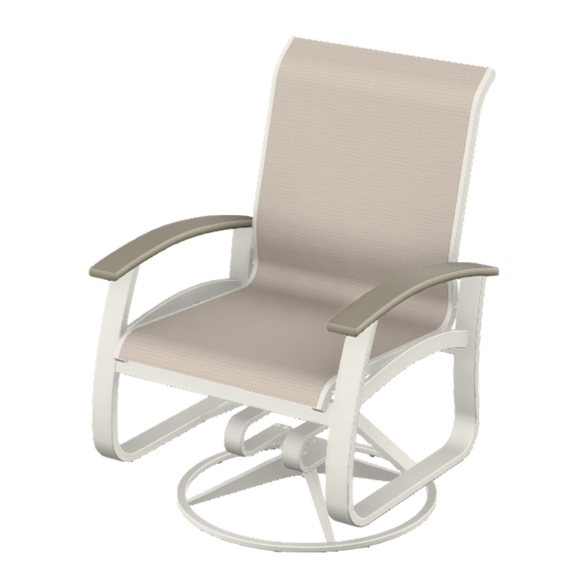 Belle Isle Sling Swivel Rocker — Snow PC / Storm Accents