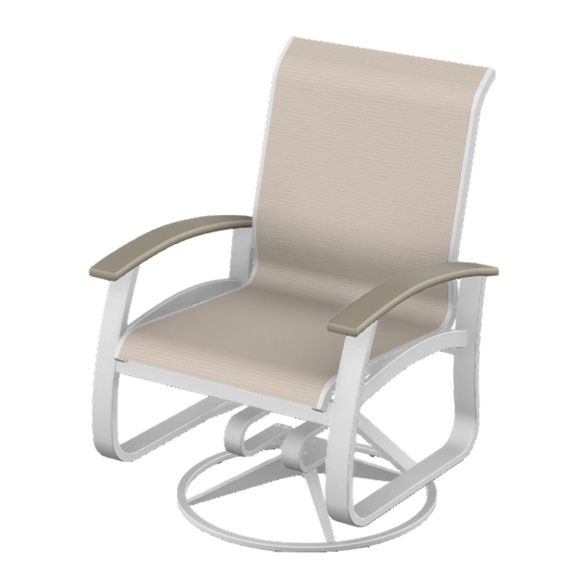 Belle Isle Sling Swivel Rocker — White Txt PC / Storm Accents
