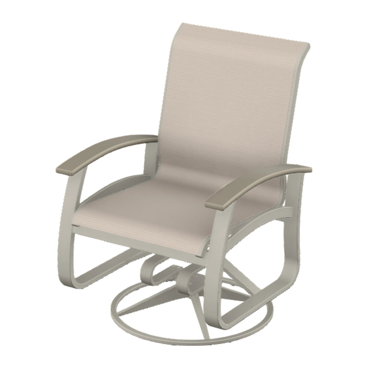 Belle Isle Sling Swivel Rocker — Warm Grey PC / Storm Accents