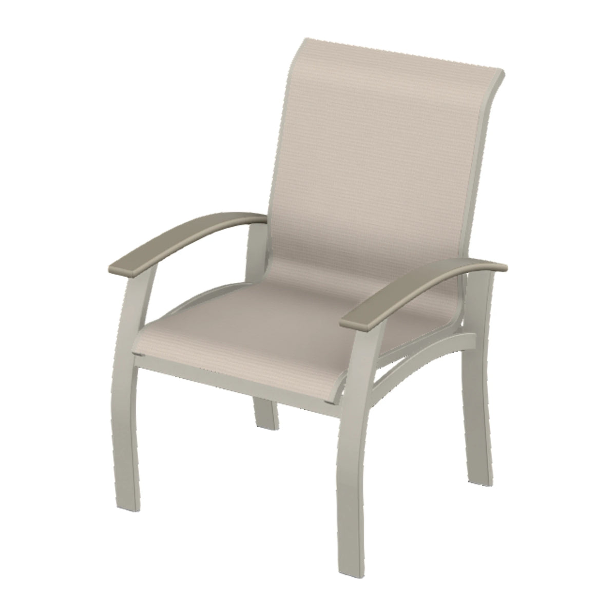 Belle Isle Sling Dining Armchair — Warm Grey PC / Storm Accents