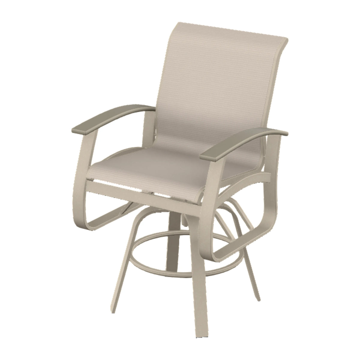 Belle Isle Sling Balcony Swivel Chair — Desert Sand PC / Storm Accents