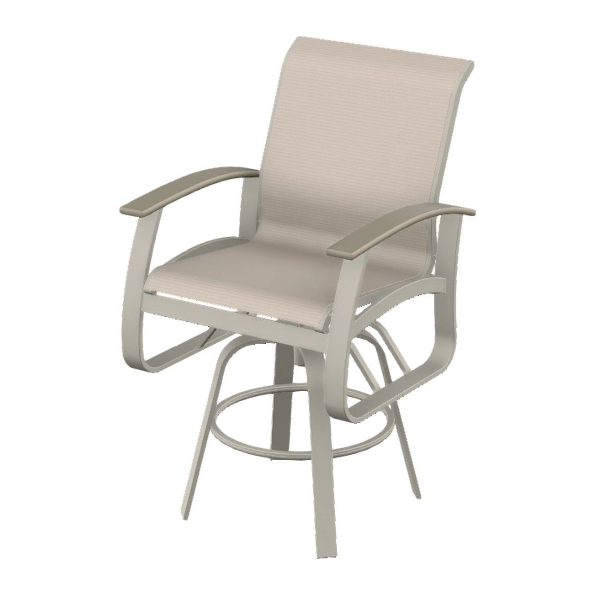 Belle Isle Sling Bar Swivel Chair — Warm Grey PC / Storm Accents