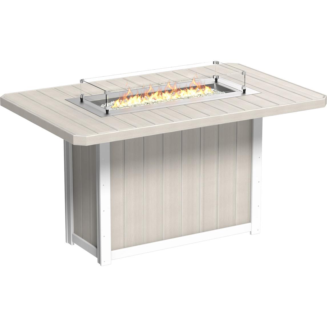 Lumin Fire Table 79" Rectangular - Bar Height