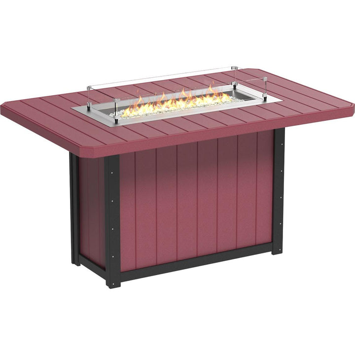Lumin Fire Table 79" Rectangular - Bar Height