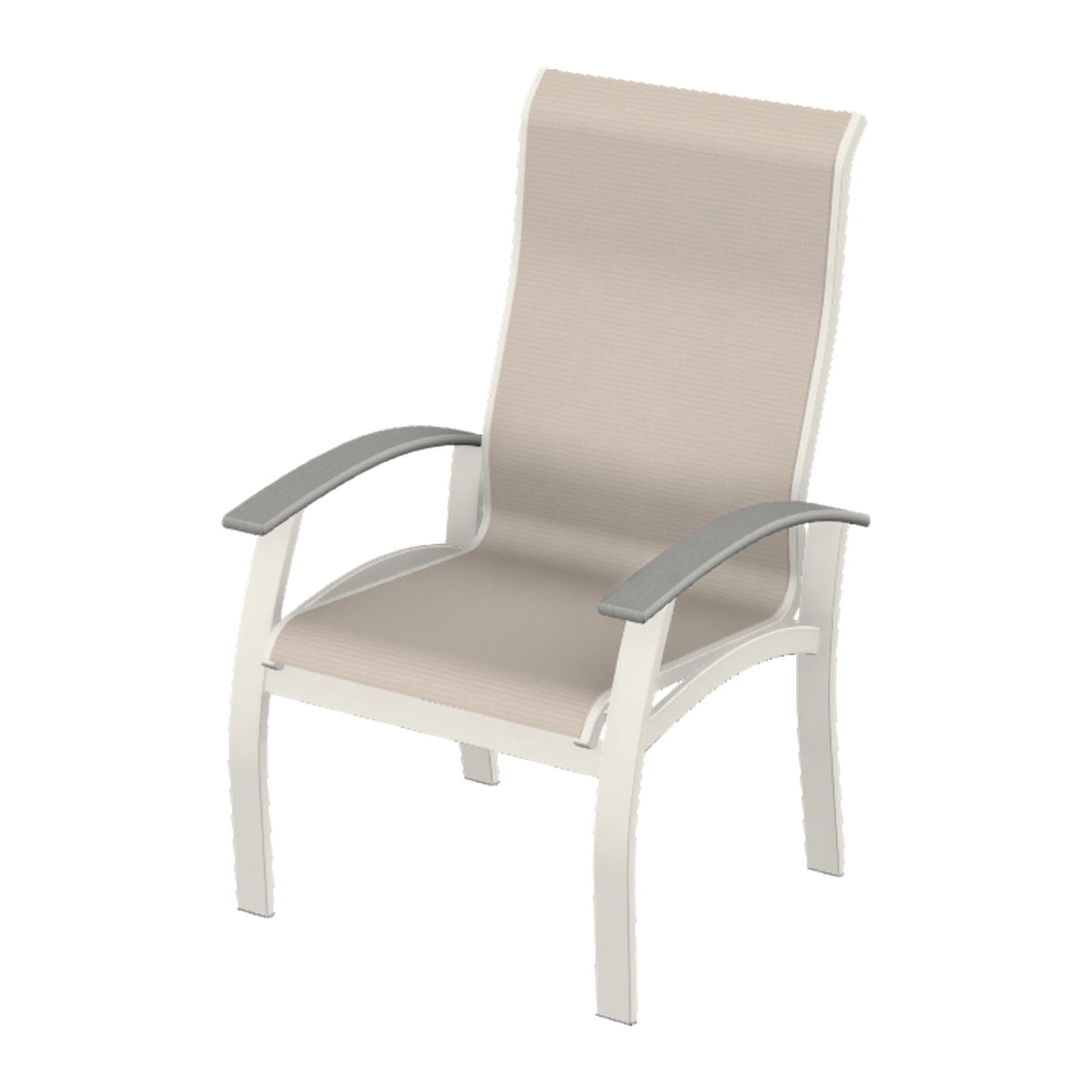 Belle Isle Sling Supreme Height Armchair — Snow PC / Cape Grey Accents