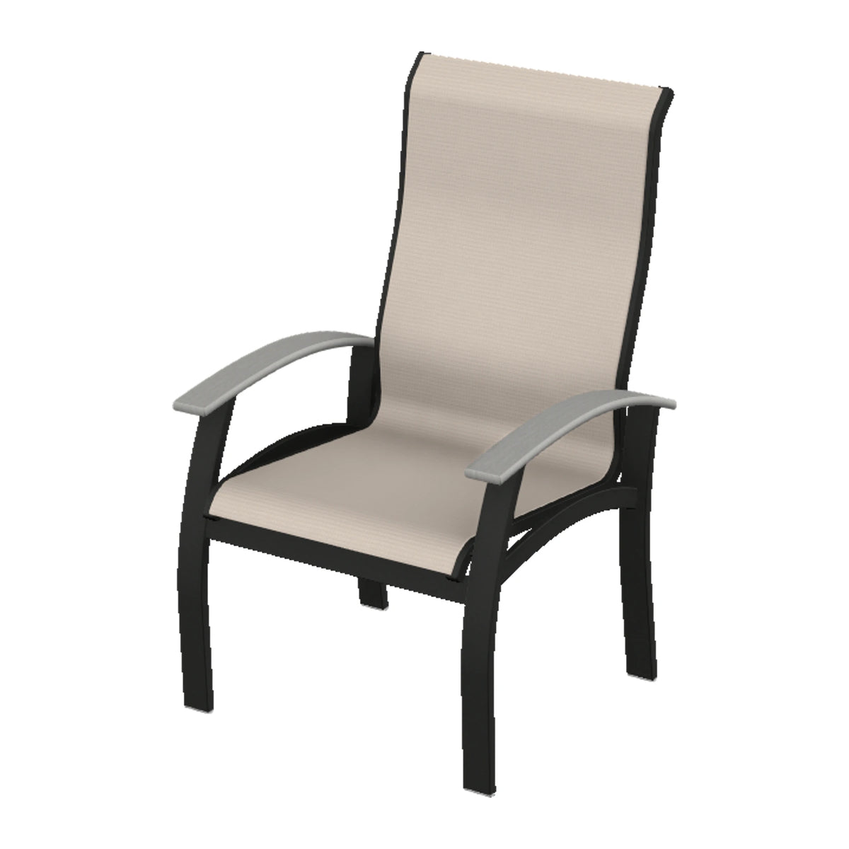 Belle Isle Sling Supreme Height Armchair — Black PC / Cape Grey Accents