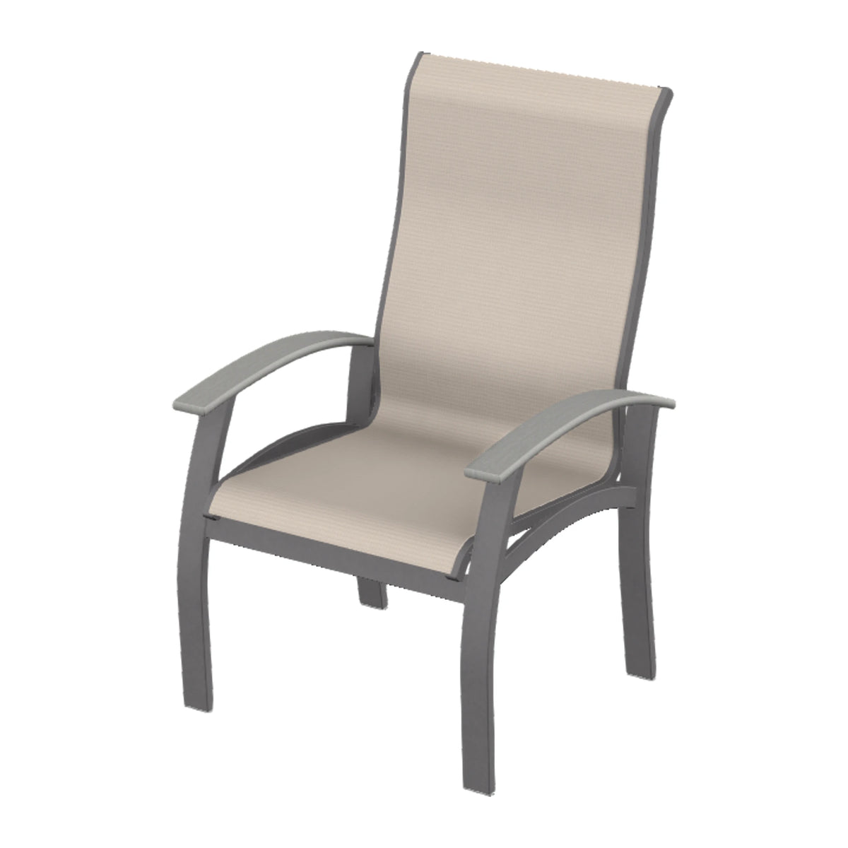 Belle Isle Sling Supreme Height Armchair — Graphite Txt PC / Cape Grey Accents