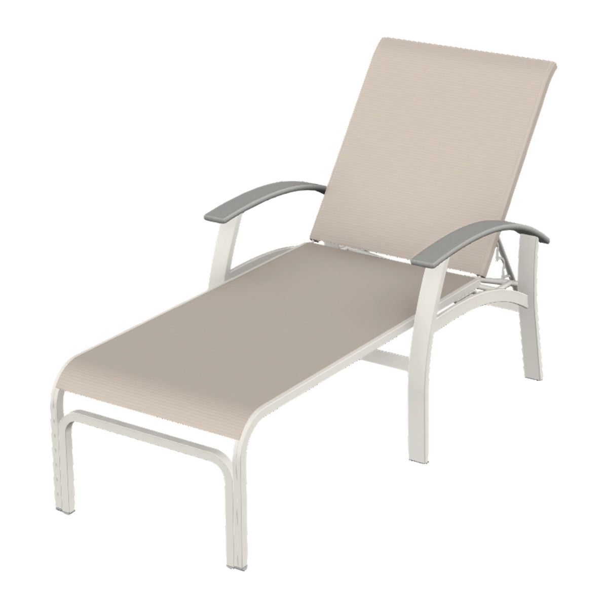 Belle Isle Sling Chaise — Snow PC / Cape Grey Accents