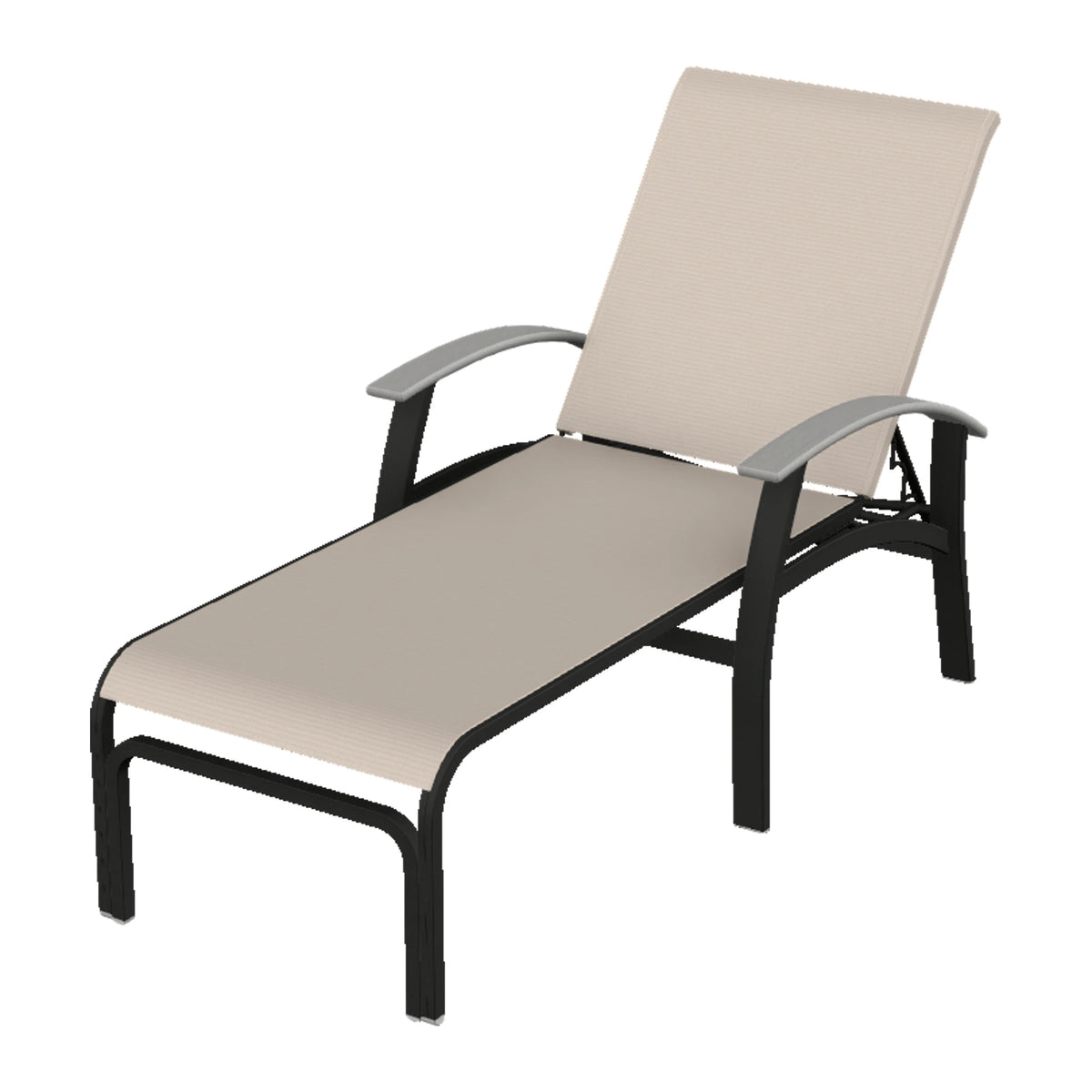Belle Isle Sling Chaise — Black PC / Cape Grey Accents