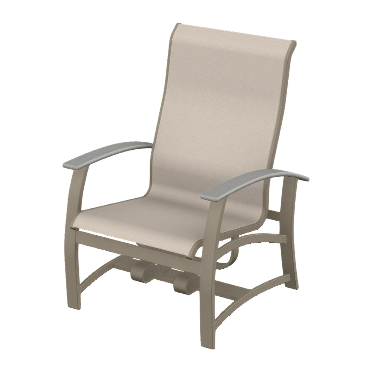 Belle Isle Sling Chat Chair w/ Hidden Motion — Storm PC / Cape Grey Accents