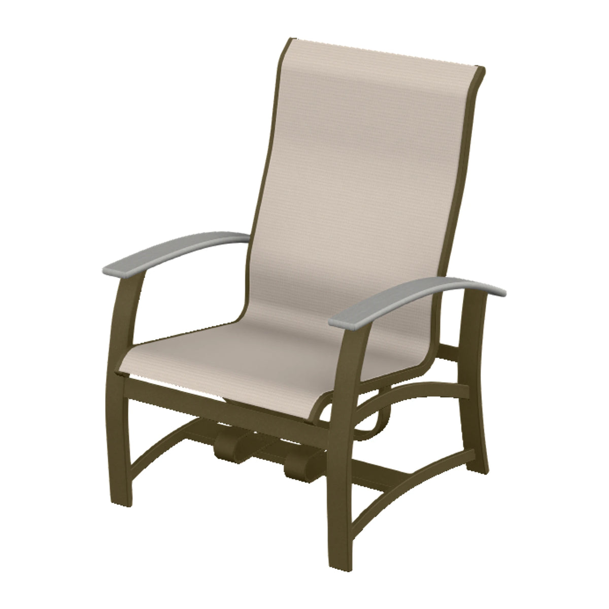 Belle Isle Sling Chat Chair w/ Hidden Motion — Beachwood PC / Cape Grey Accents