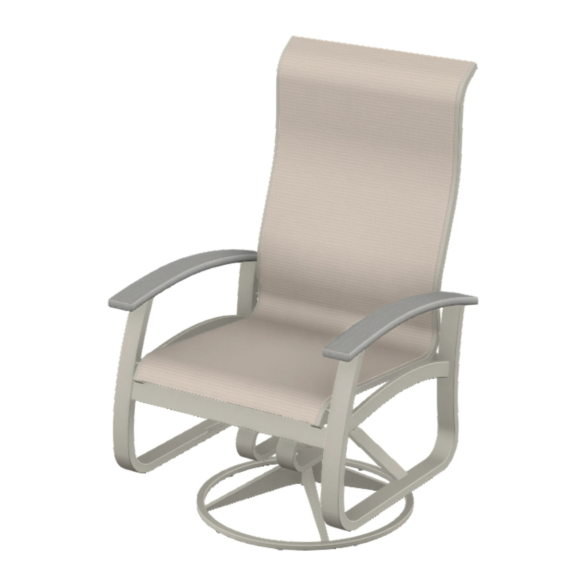 Belle Isle Sling Supreme Height Swivel Rocker — Warm Grey PC / Cape Grey Accents