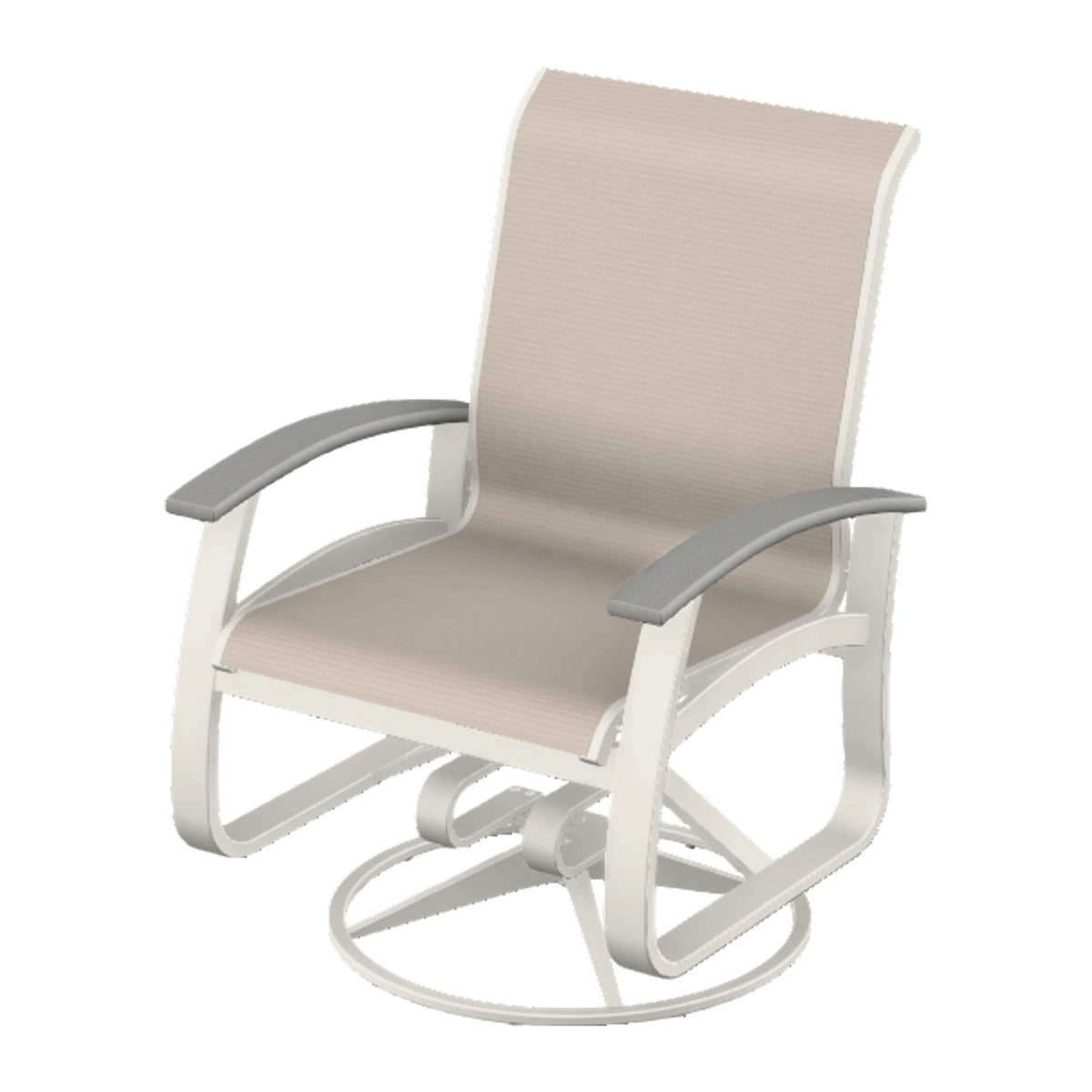 Belle Isle Sling Swivel Rocker — Snow PC / Cape Grey Accents