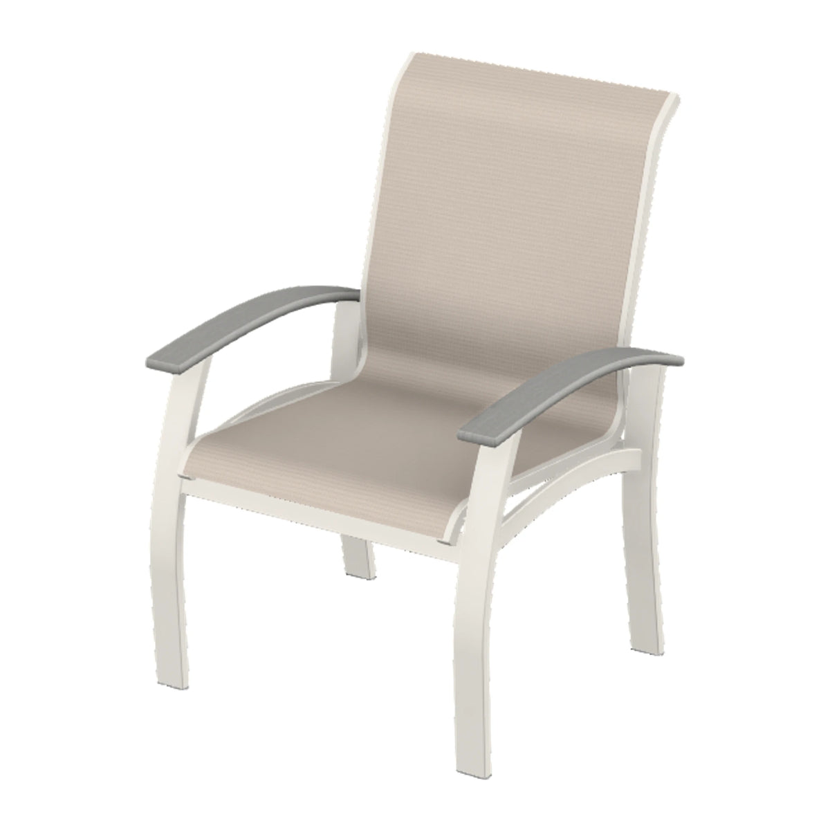 Belle Isle Sling Dining Armchair — Snow PC / Cape Grey Accents