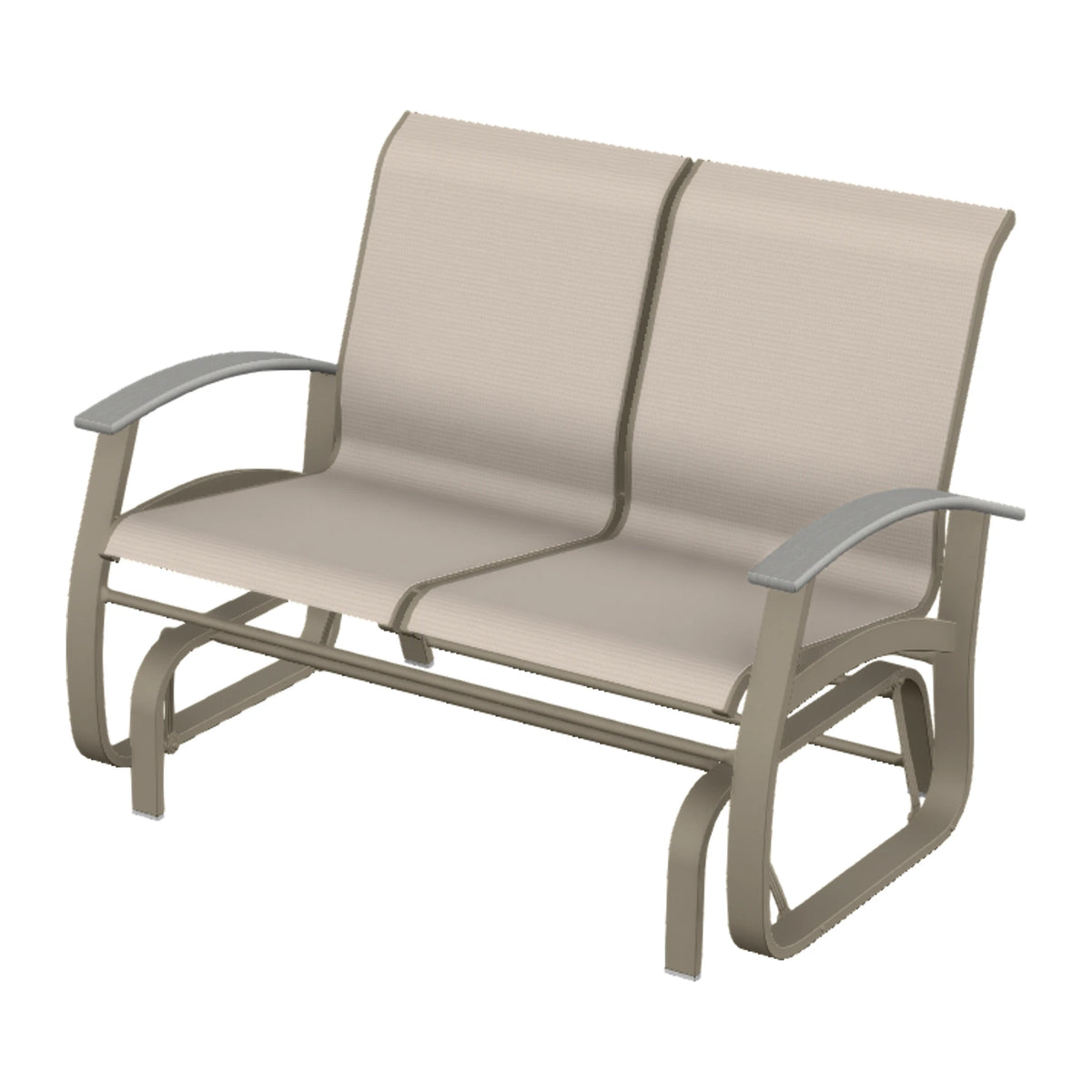 Belle Isle Sling Loveseat Glider — Storm PC / Cape Grey Accents