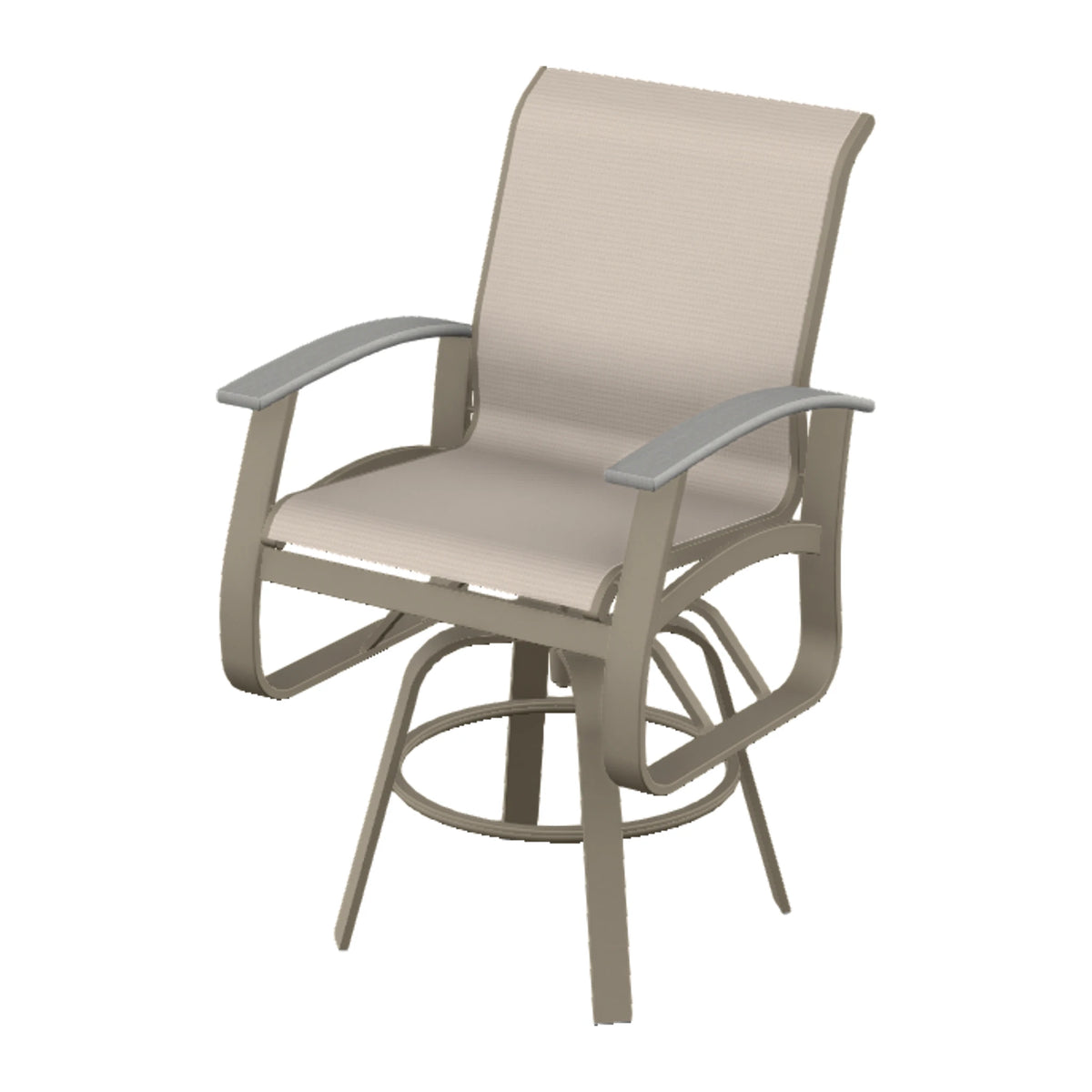 Belle Isle Sling Balcony Swivel Chair — Storm PC / Cape Grey Accents