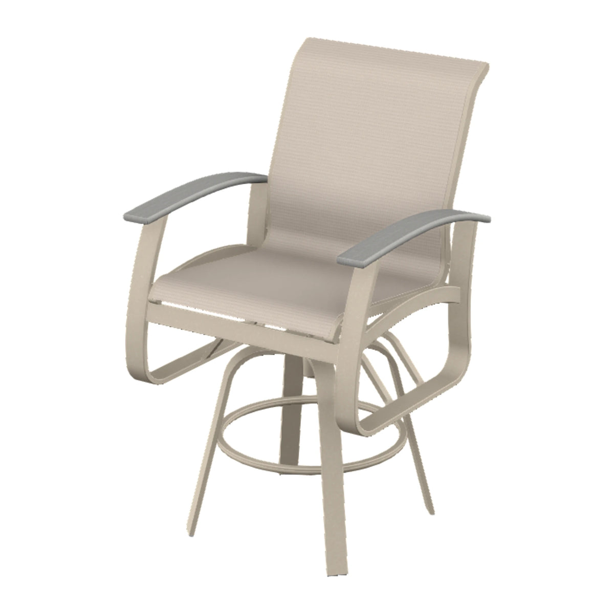 Belle Isle Sling Bar Swivel Chair — Desert Sand PC / Cape Grey Accents