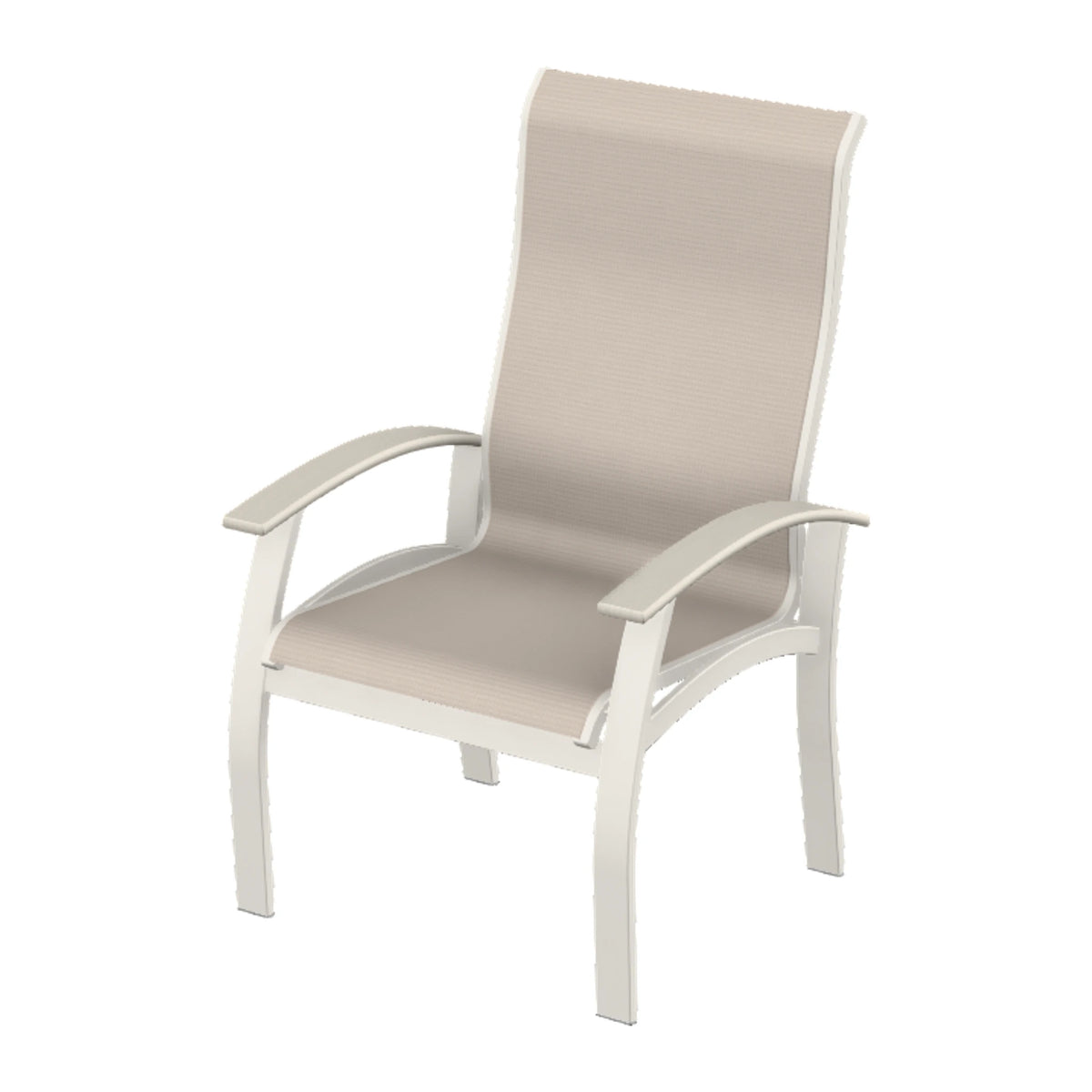 Belle Isle Sling Supreme Height Armchair — Snow PC / Laguna Accents