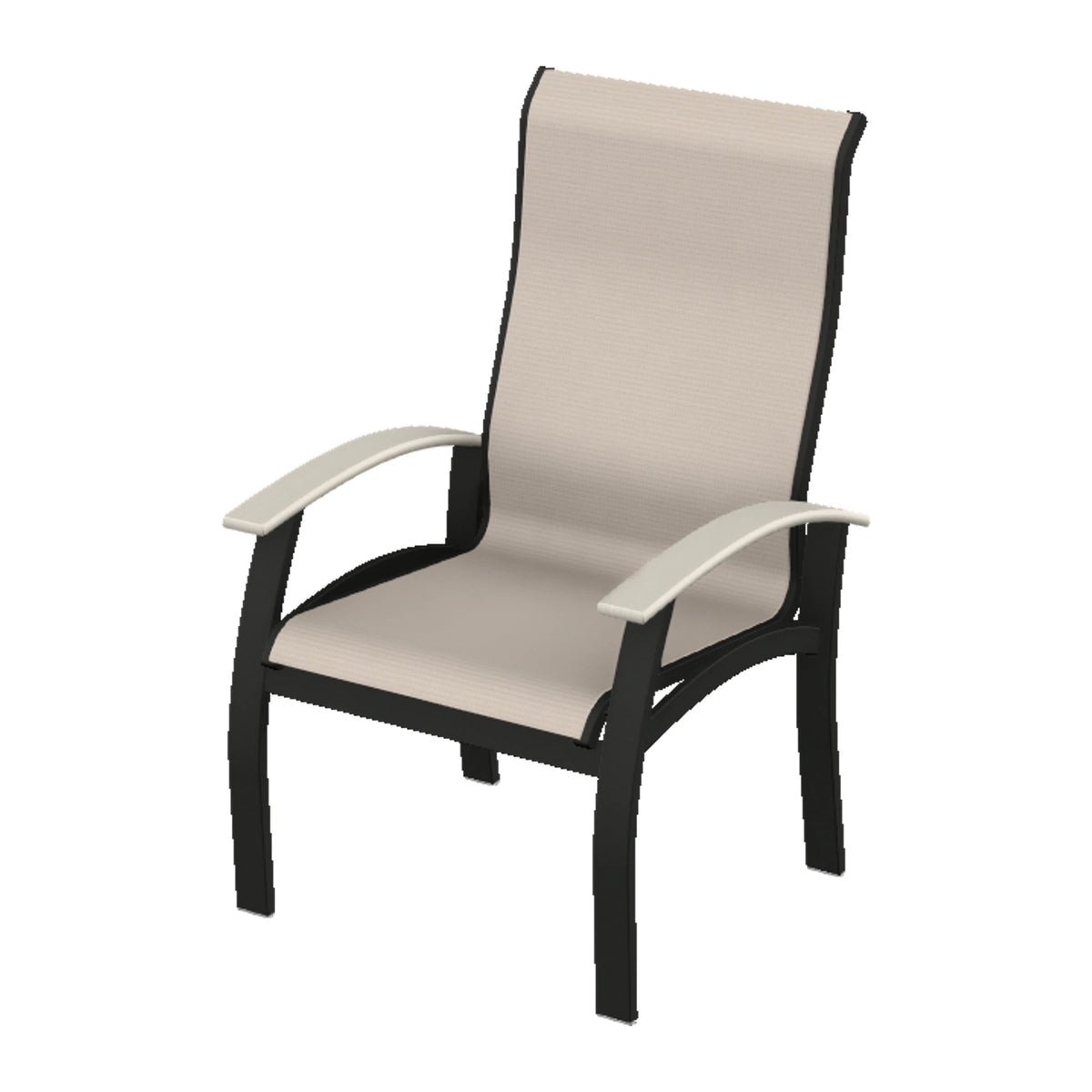 Belle Isle Sling Supreme Height Armchair — Black PC / Laguna Accents