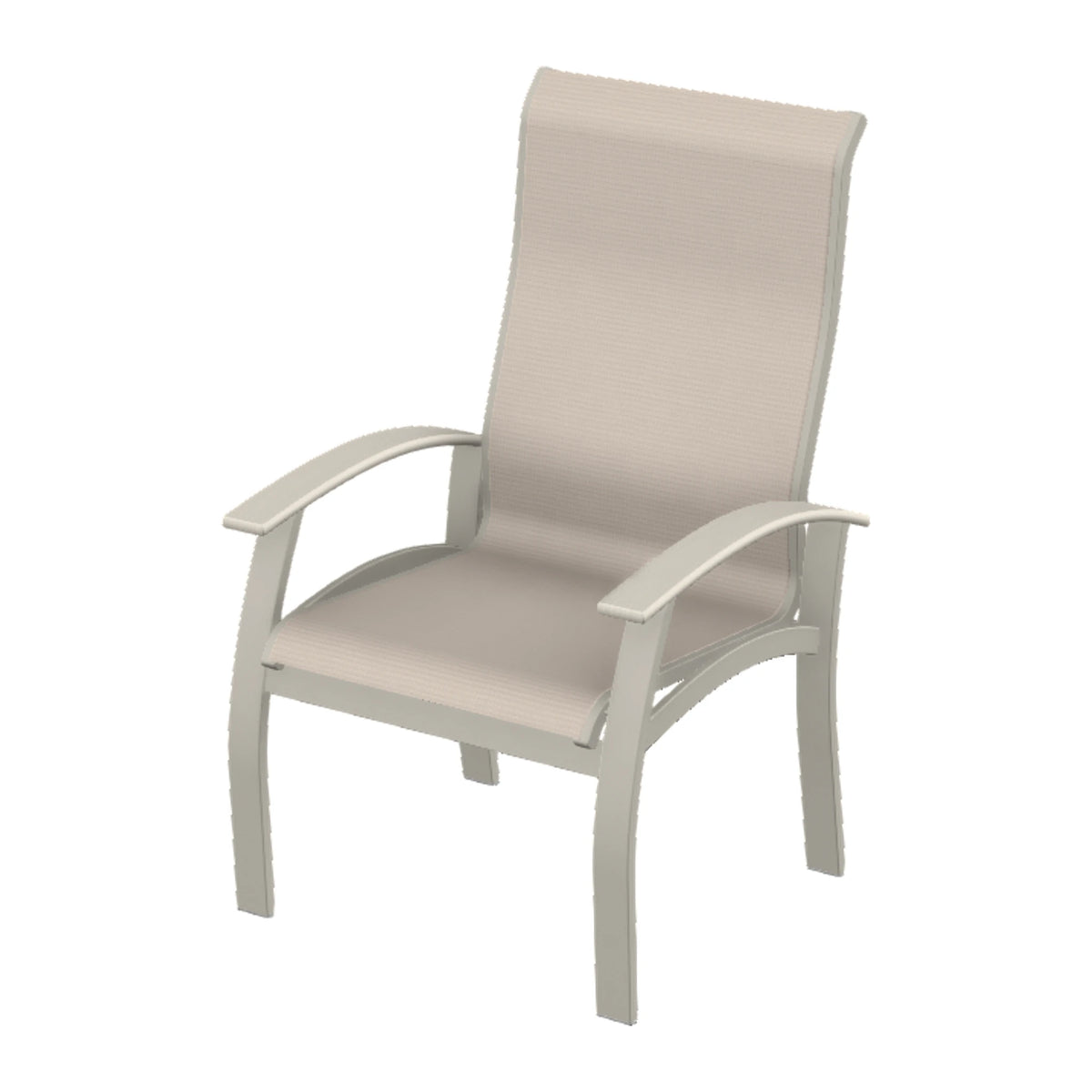 Belle Isle Sling Supreme Height Armchair — Warm Grey PC / Laguna Accents