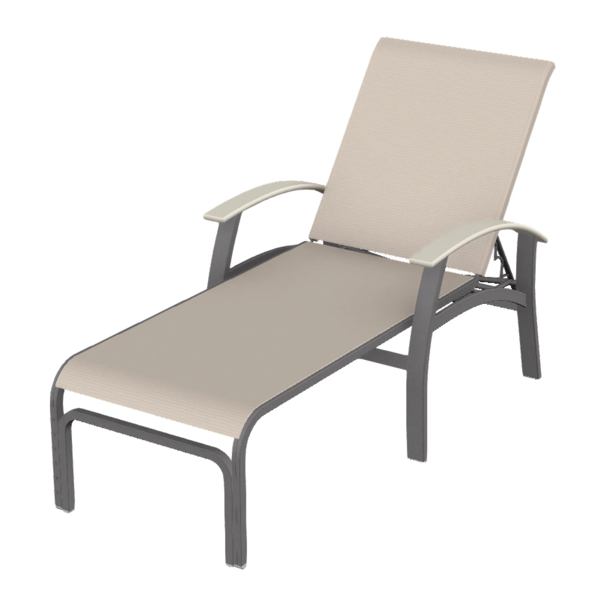 Belle Isle Sling Chaise — Graphite Txt PC / Laguna Accents