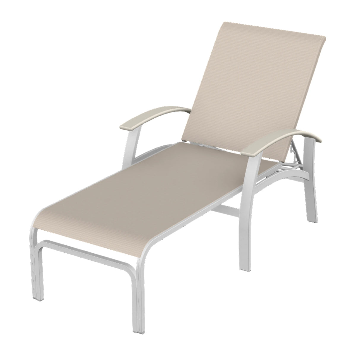 Belle Isle Sling Chaise — White Txt PC / Laguna Accents