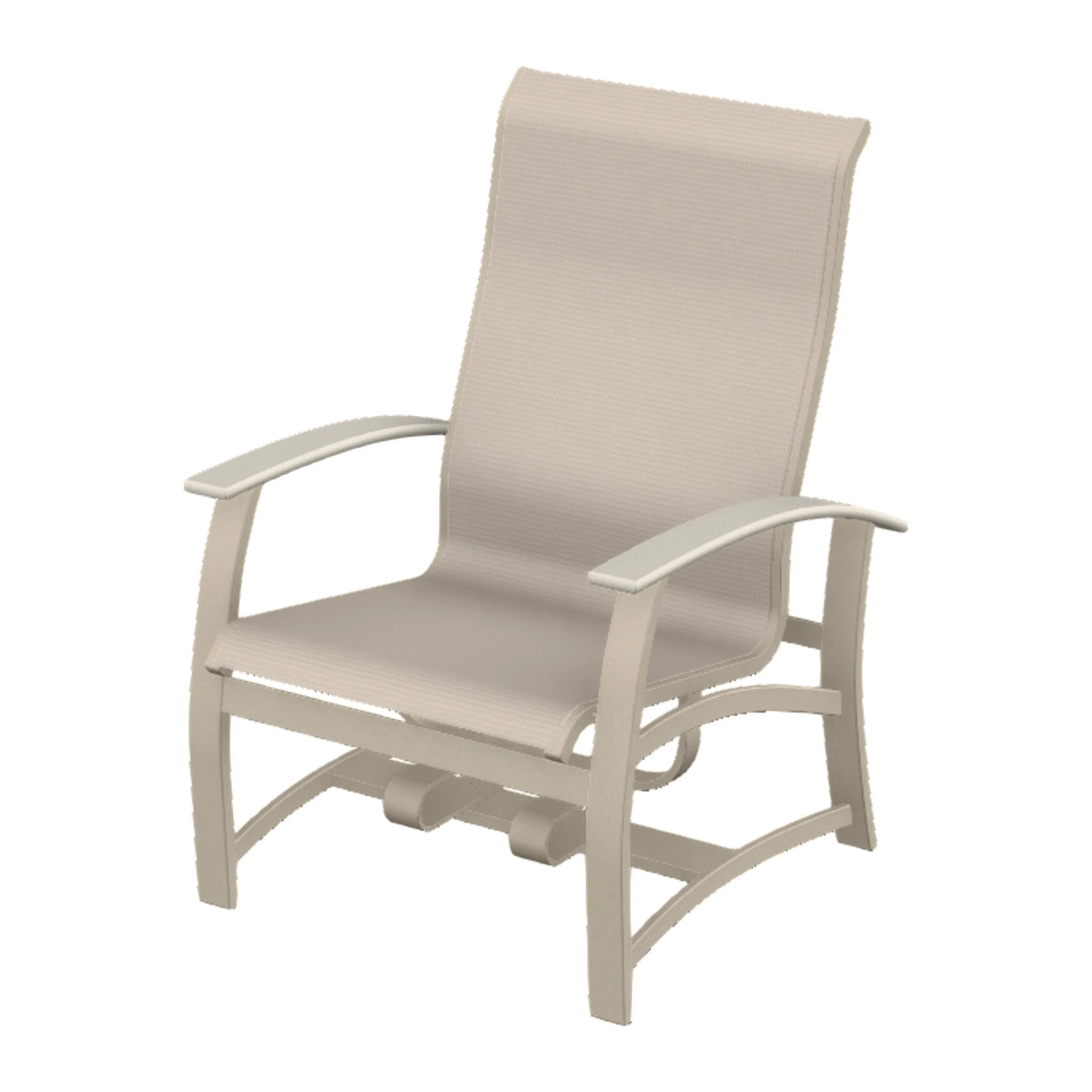 Belle Isle Sling Chat Chair w/ Hidden Motion — Desert Sand PC / Laguna Accents