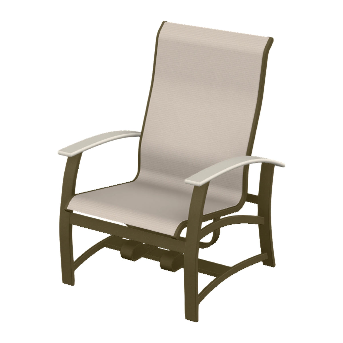 Belle Isle Sling Chat Chair w/ Hidden Motion — Beachwood PC / Laguna Accents