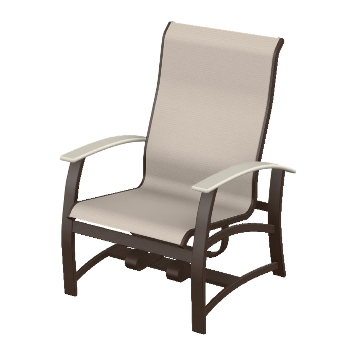 Belle Isle Sling Chat Chair w/ Hidden Motion — Kona PC / Laguna Accents
