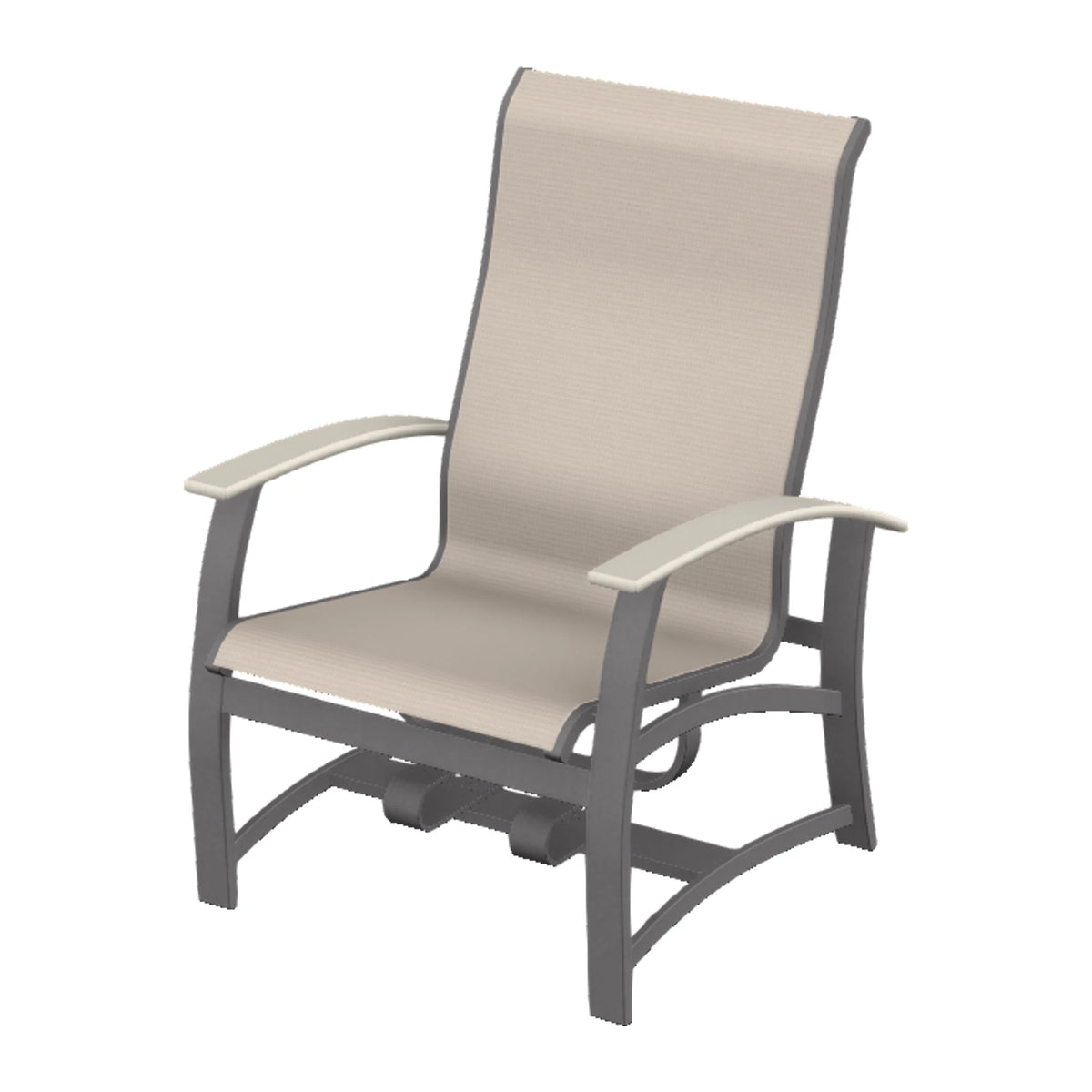 Belle Isle Sling Chat Chair w/ Hidden Motion — Graphite Txt PC / Laguna Accents