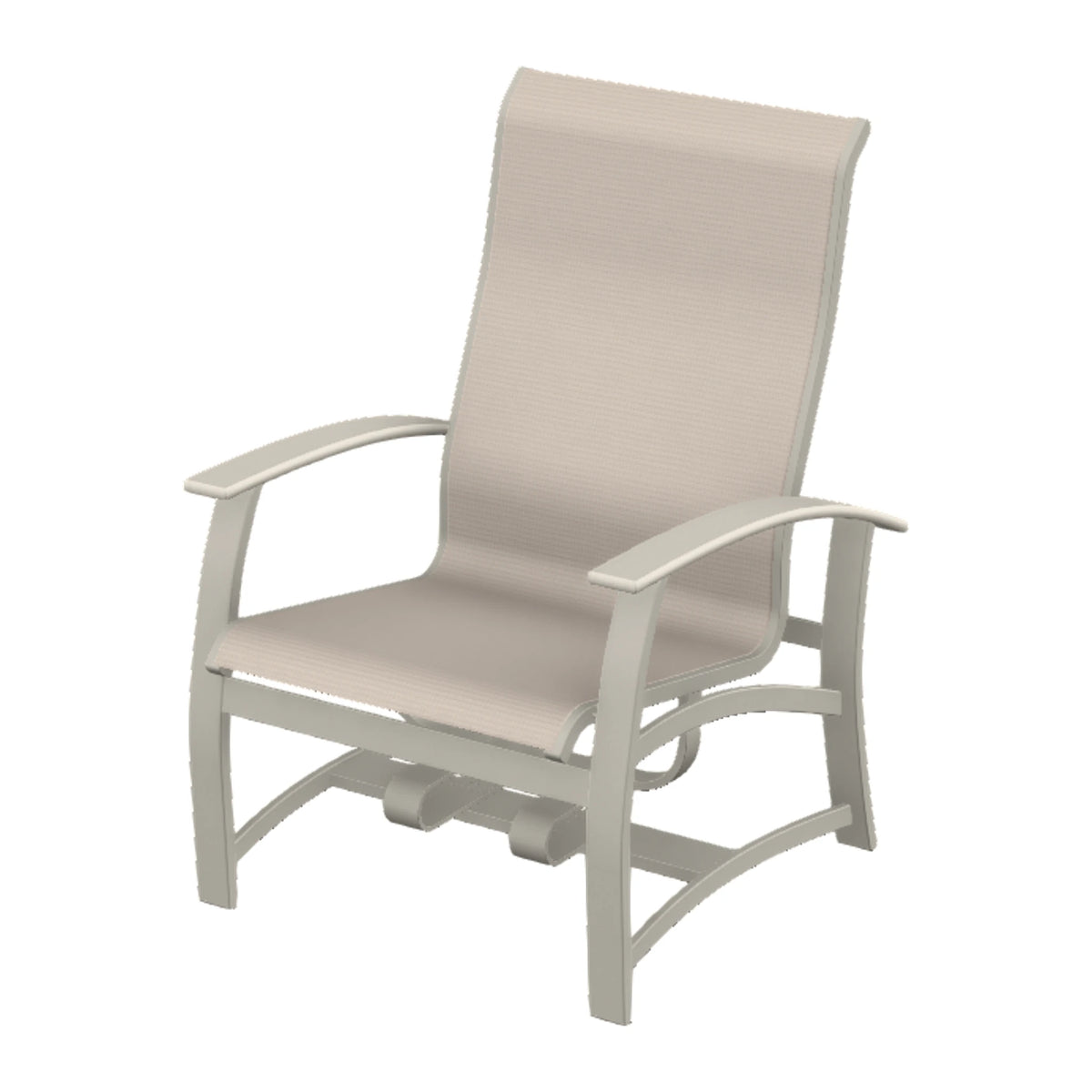 Belle Isle Sling Chat Chair w/ Hidden Motion — Warm Grey PC / Laguna Accents