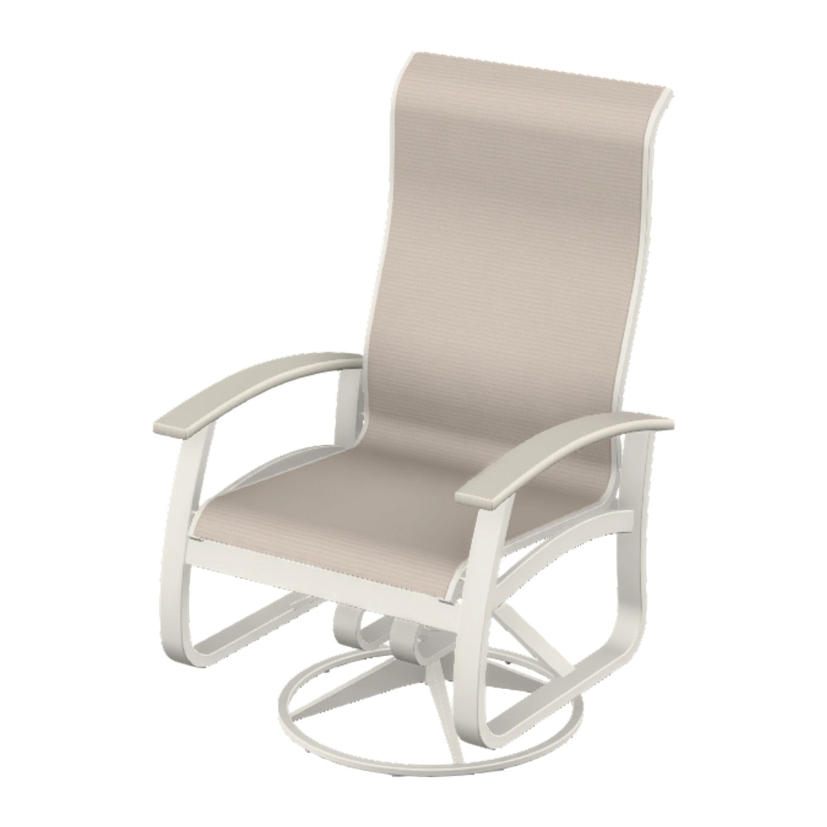 Belle Isle Sling Supreme Height Swivel Rocker — Snow PC / Laguna Accents