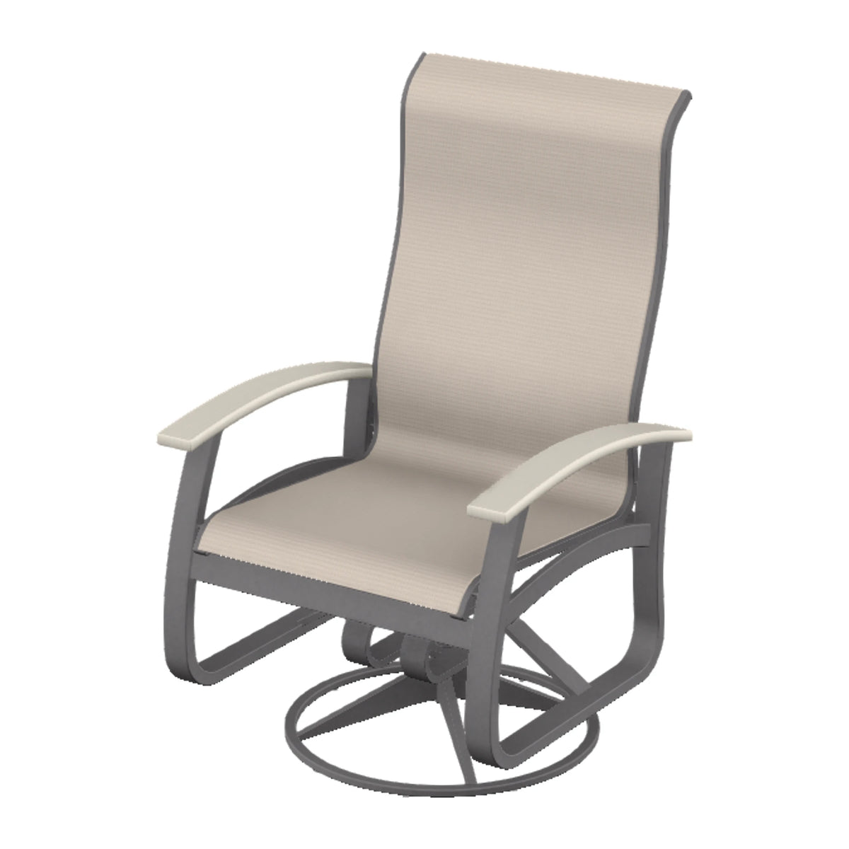 Belle Isle Sling Supreme Height Swivel Rocker — Graphite Txt PC / Laguna Accents