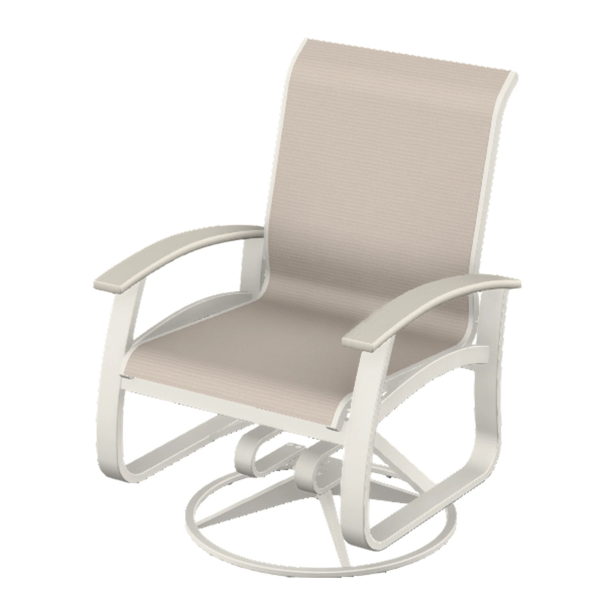 Belle Isle Sling Swivel Rocker — Snow PC / Laguna Accents