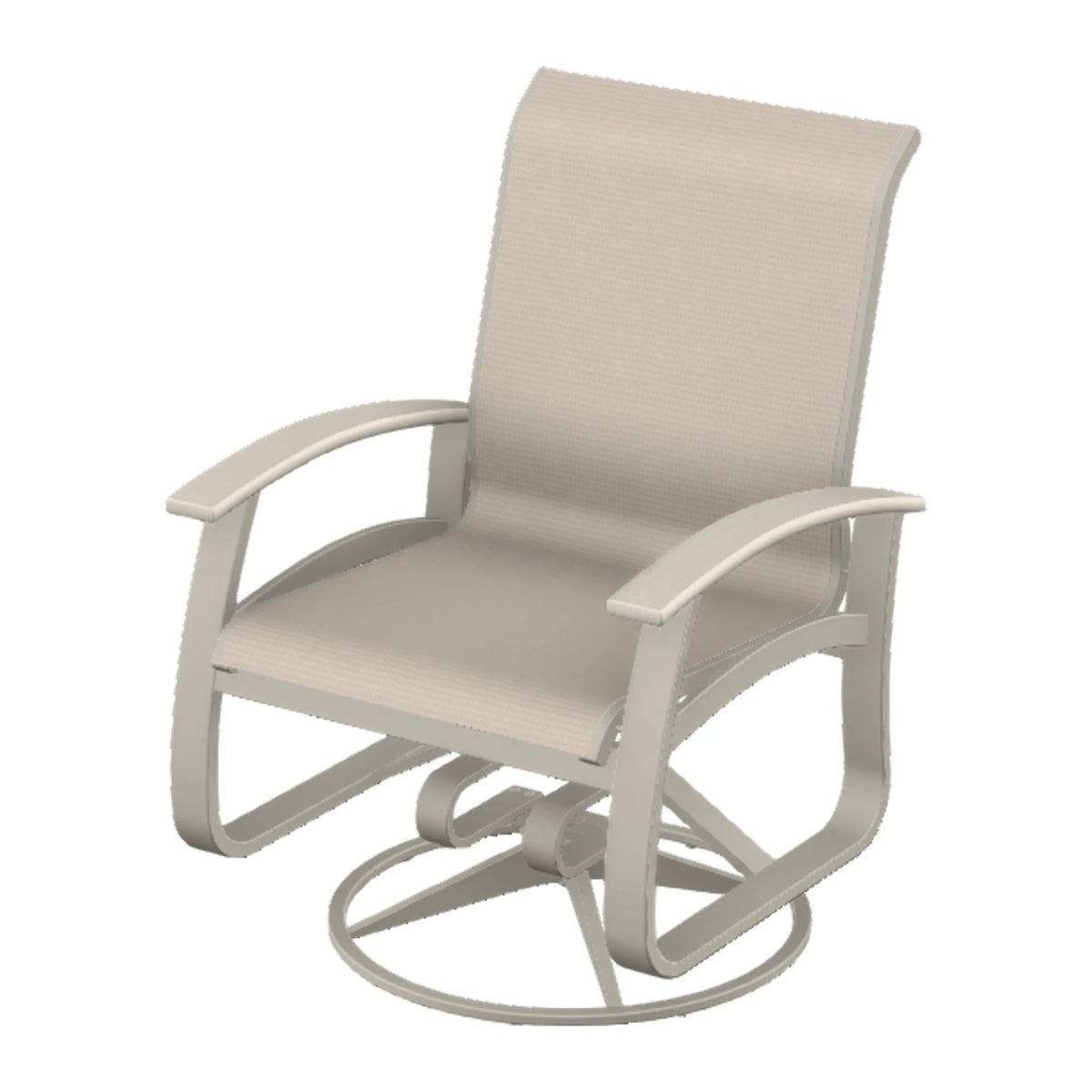 Belle Isle Sling Swivel Rocker — Warm Grey PC / Laguna Accents