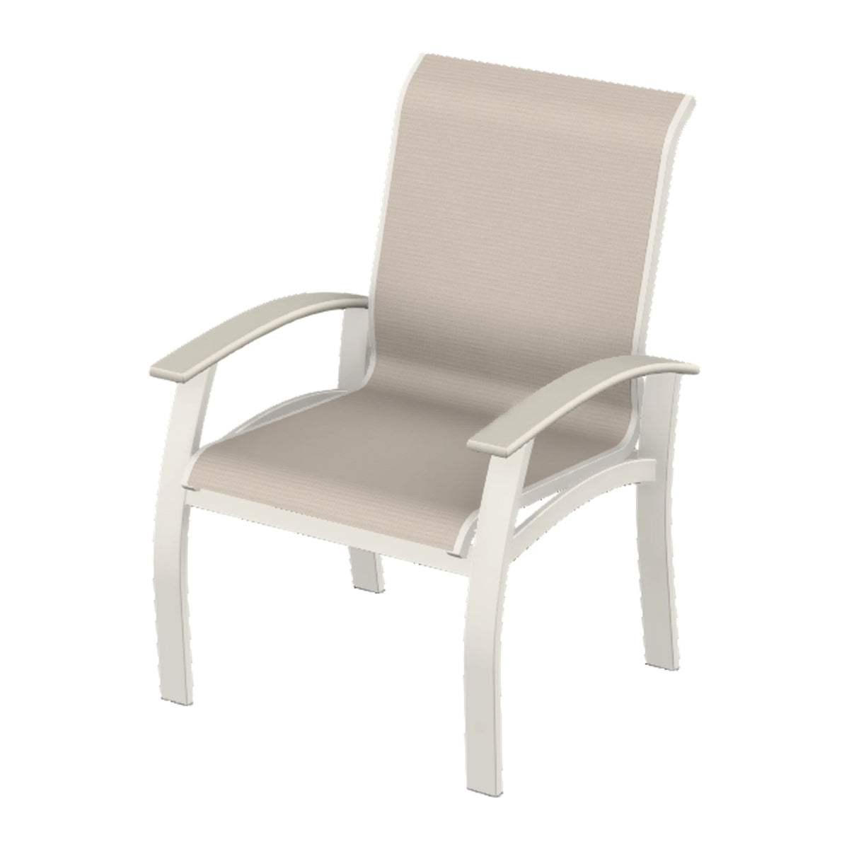 Belle Isle Sling Dining Armchair — Snow PC / Laguna Accents
