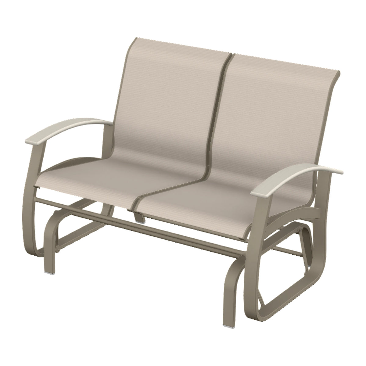 Belle Isle Sling Loveseat Glider — Storm PC / Laguna Accents