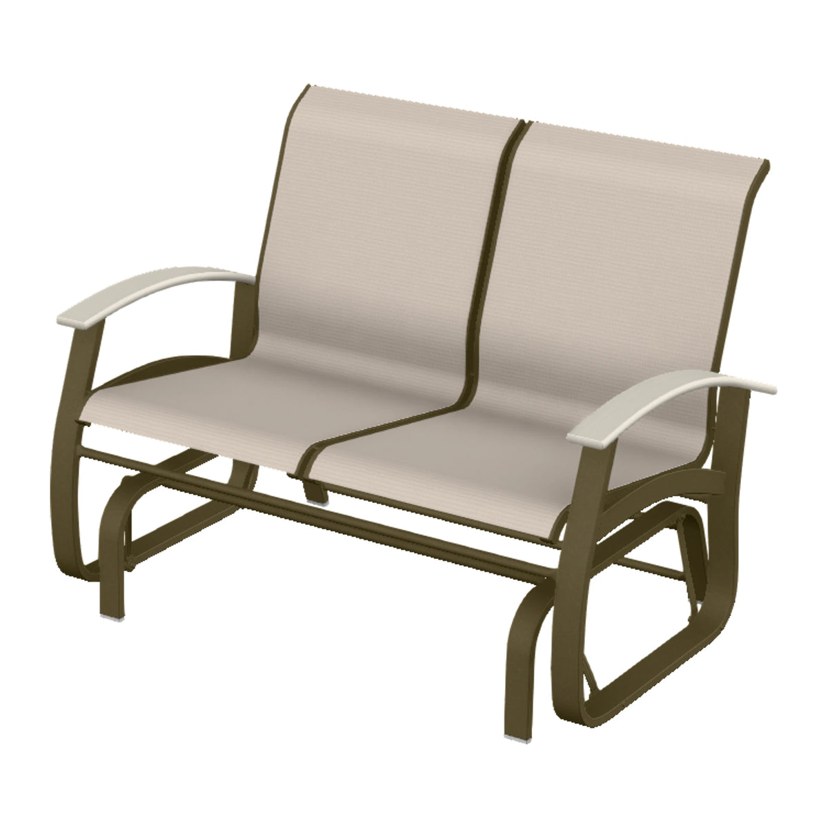 Belle Isle Sling Loveseat Glider — Beachwood PC / Laguna Accents