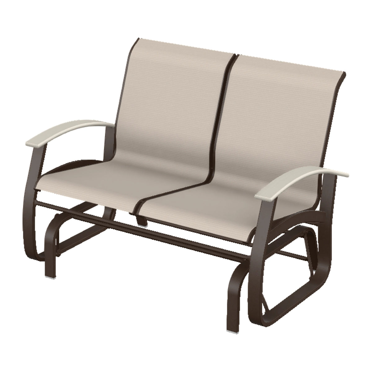 Belle Isle Sling Loveseat Glider — Kona PC / Laguna Accents