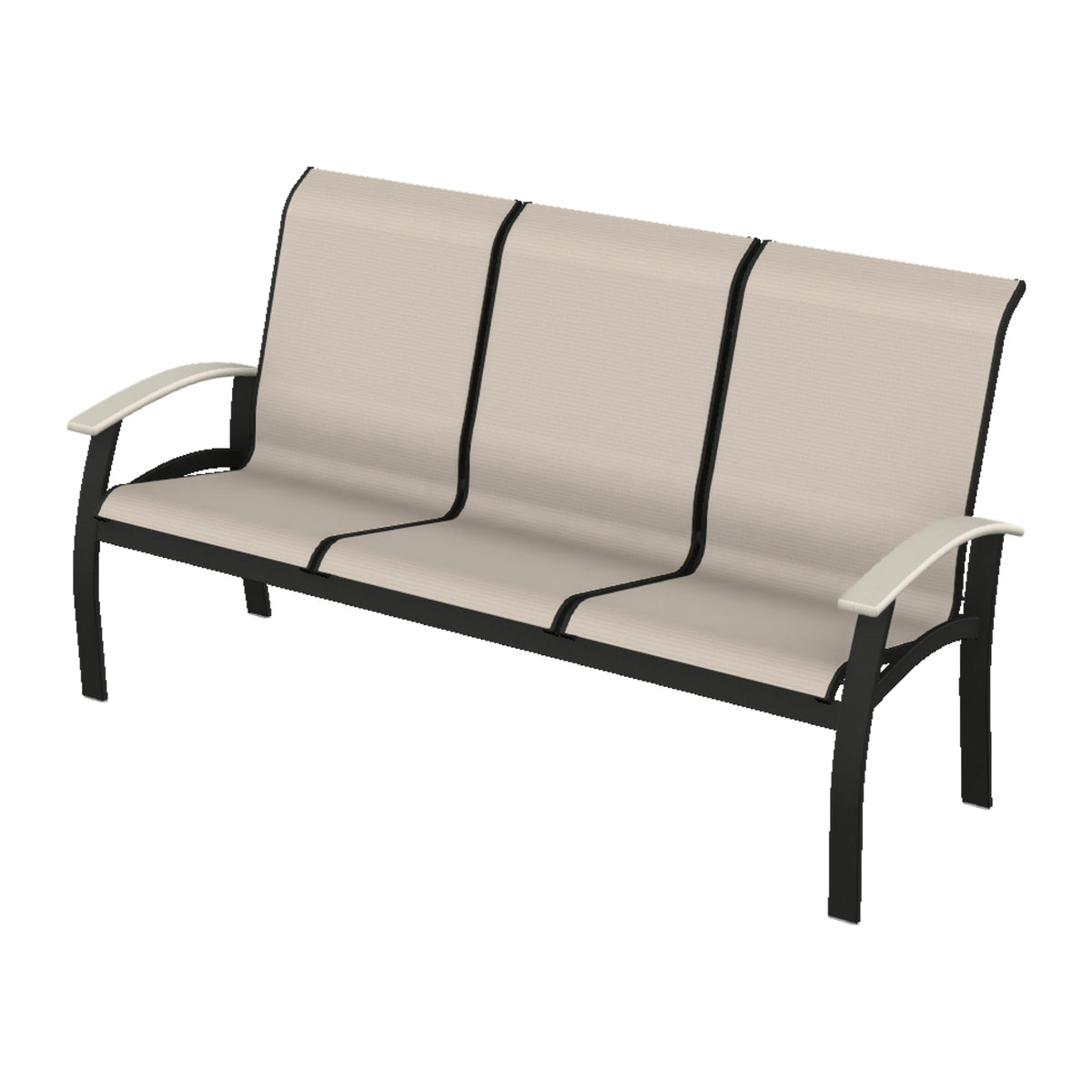 Belle Isle Sling Sofa — Black PC / Laguna Accents