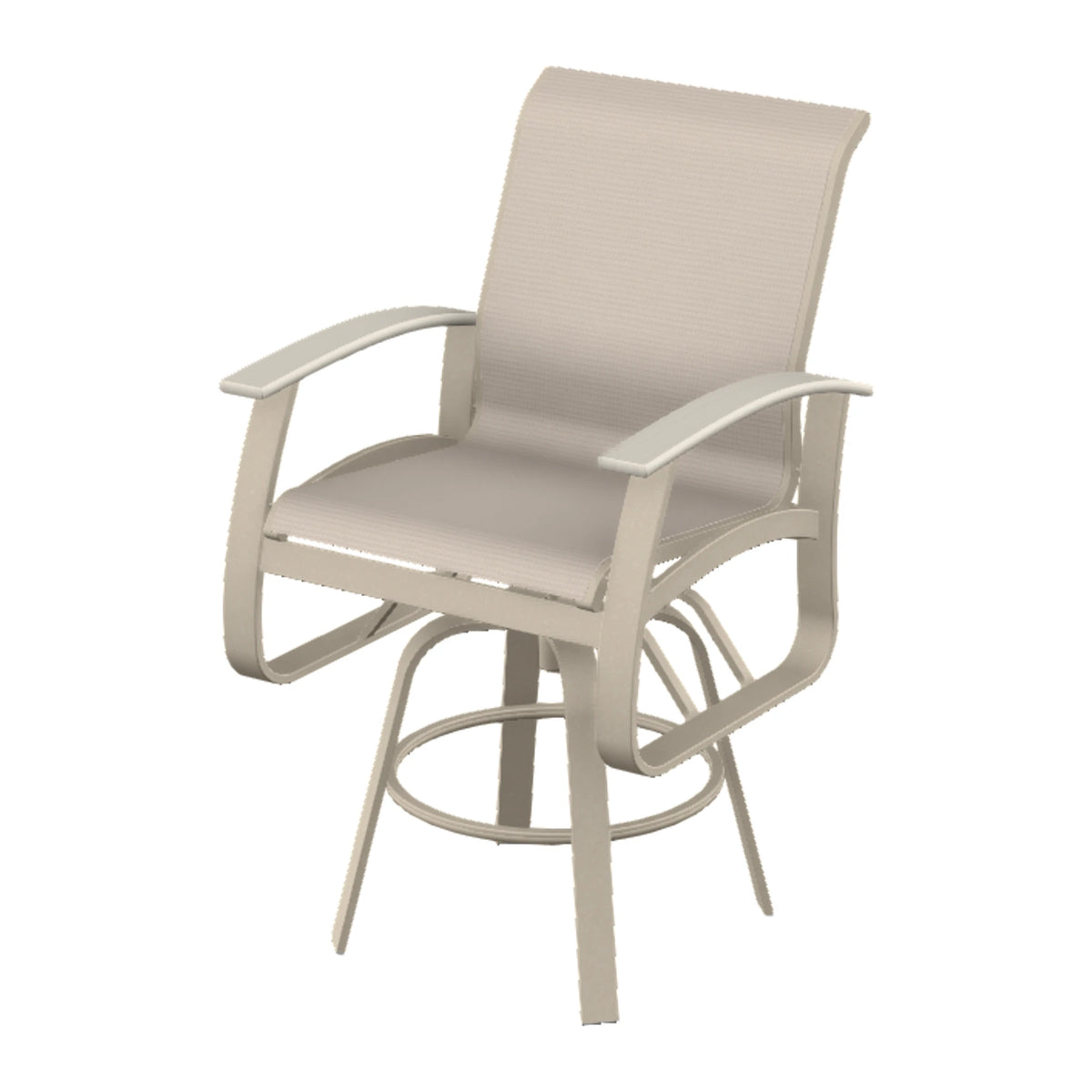 Belle Isle Sling Bar Swivel Chair — Desert Sand PC / Laguna Accents