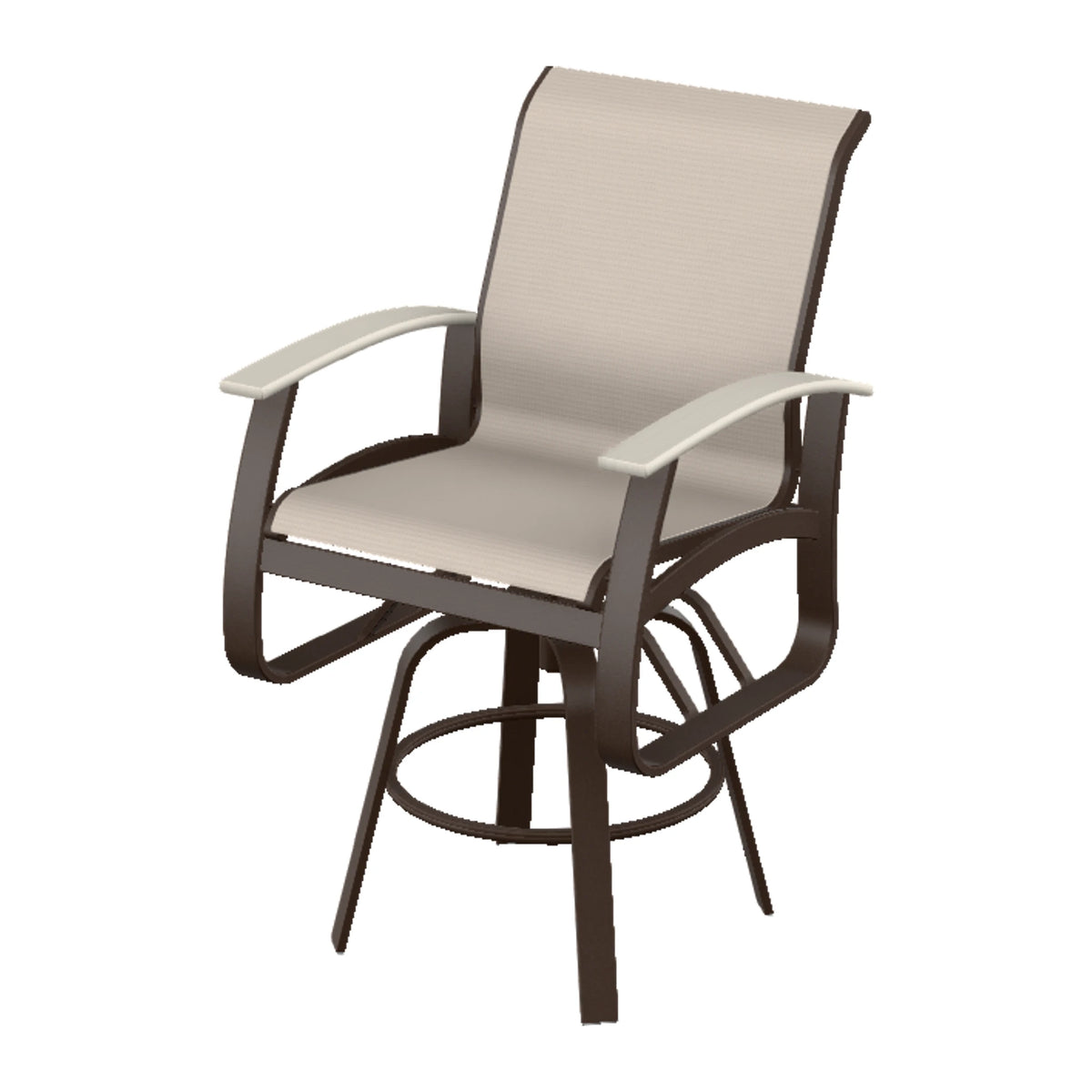 Belle Isle Sling Bar Swivel Chair — Kona PC / Laguna Accents