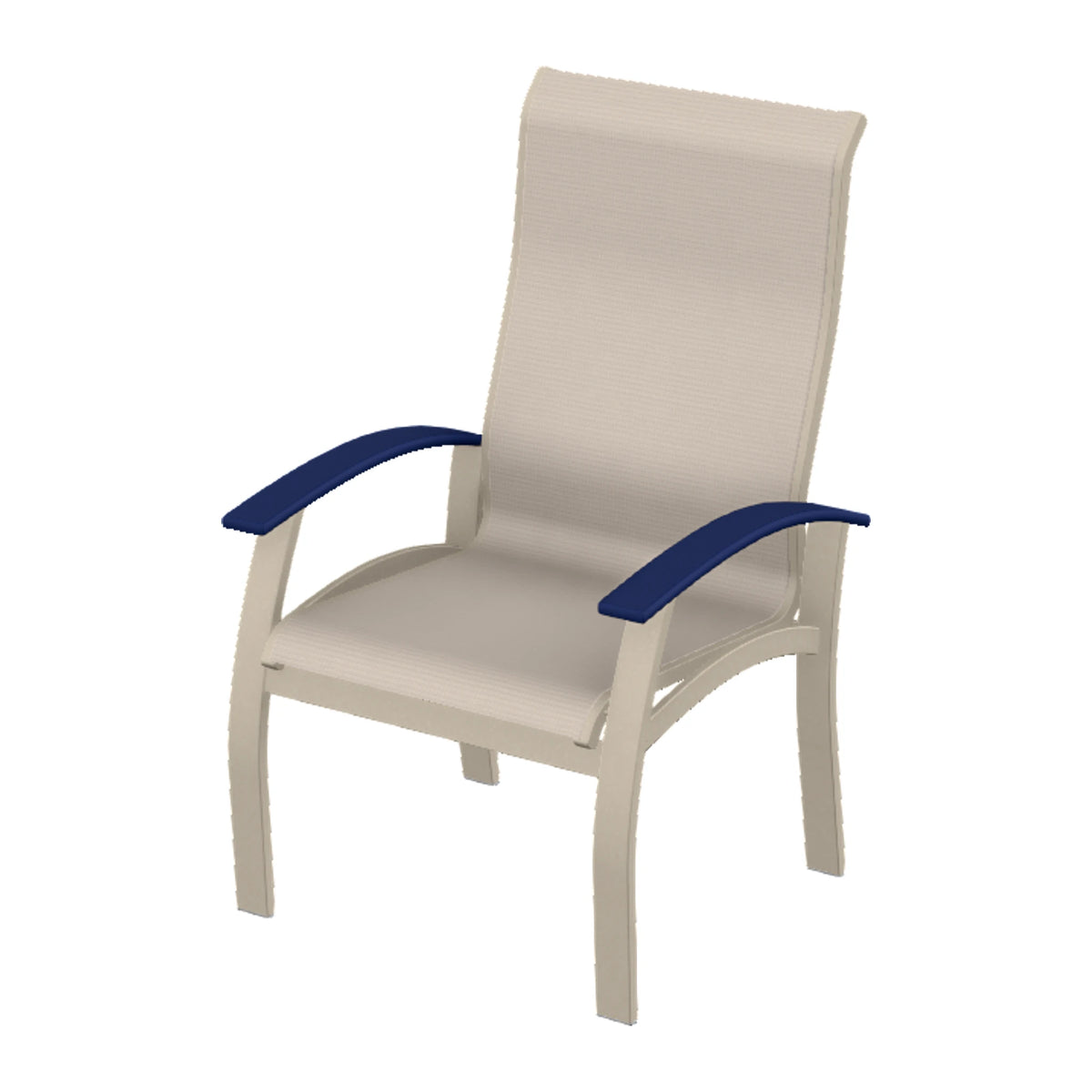 Belle Isle Sling Supreme Height Armchair — Desert Sand PC / Navy Accents