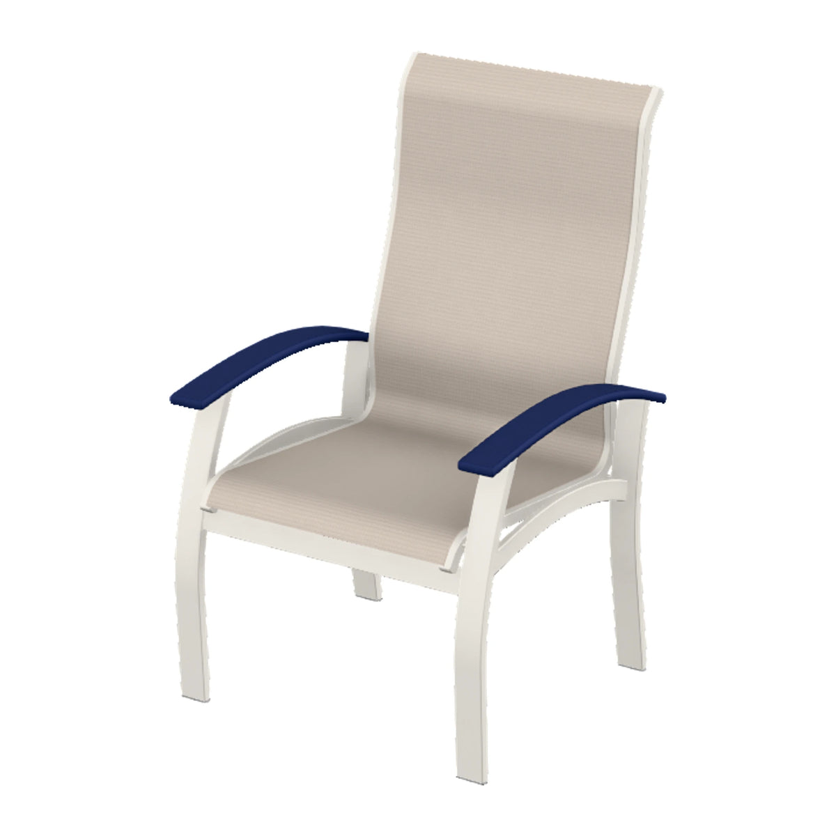 Belle Isle Sling Supreme Height Armchair — Snow PC / Navy Accents
