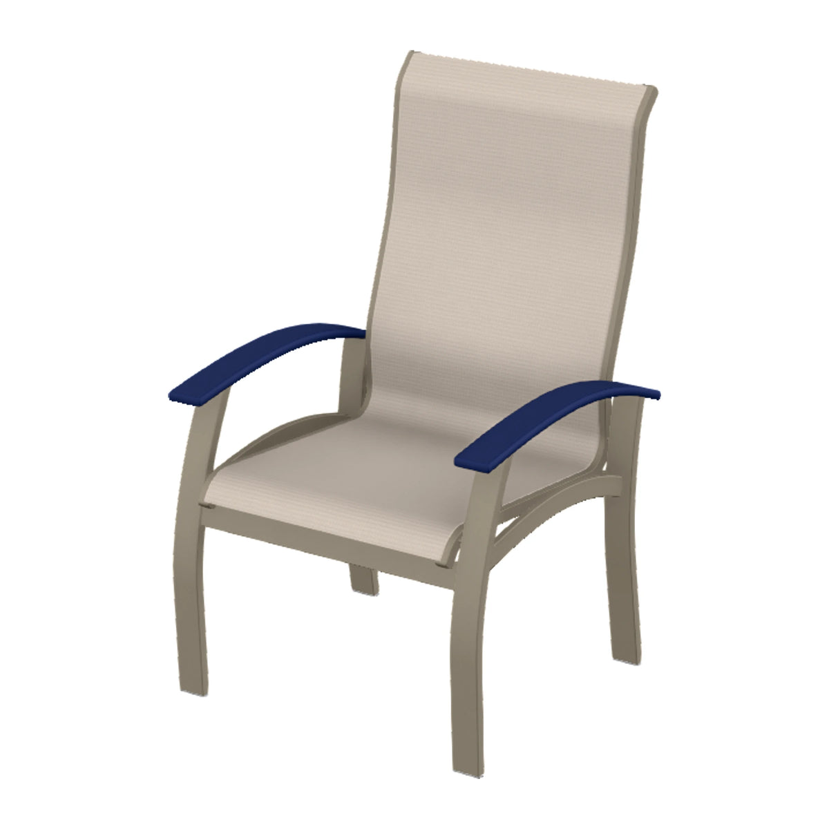 Belle Isle Sling Supreme Height Armchair — Storm PC / Navy Accents