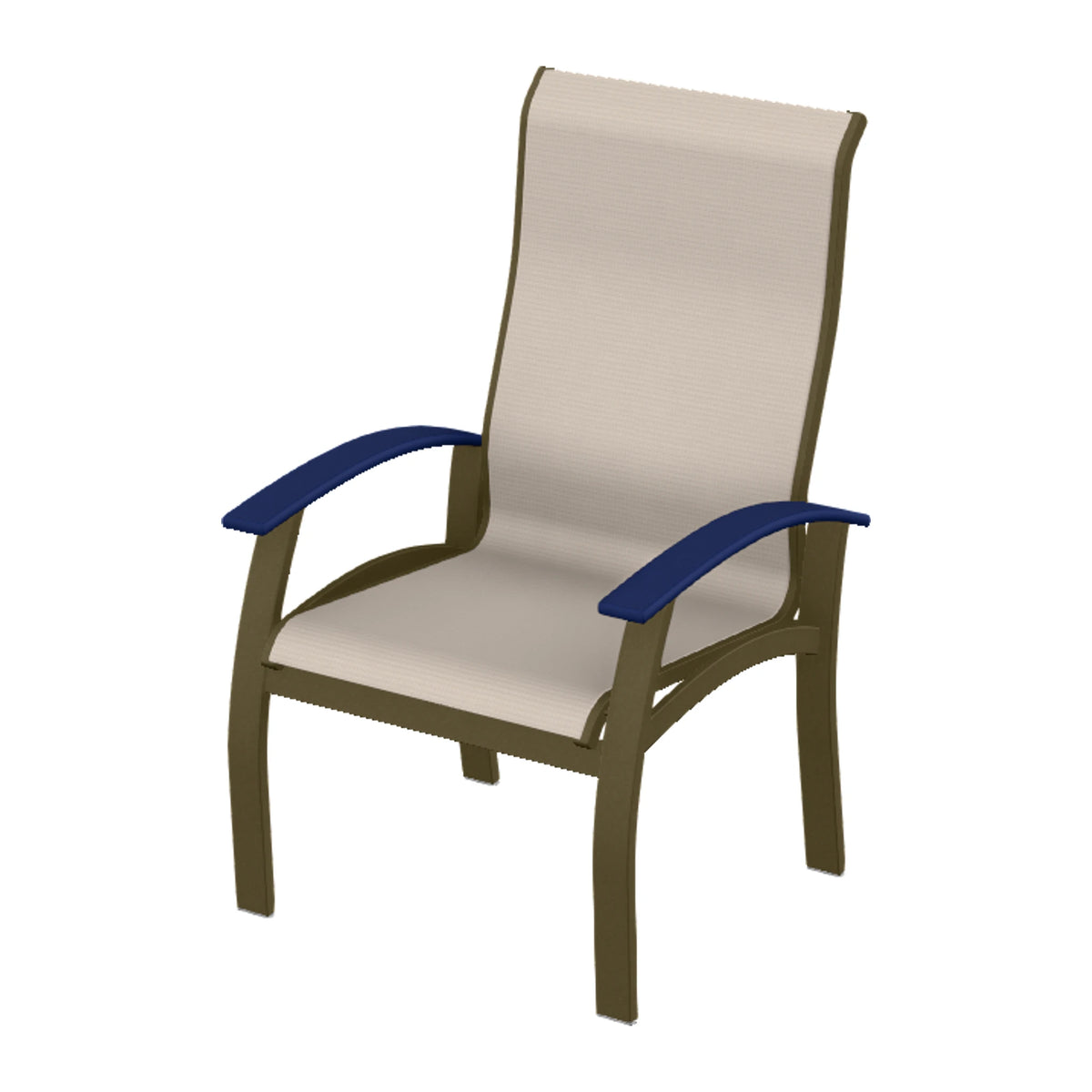 Belle Isle Sling Supreme Height Armchair — Beachwood PC / Navy Accents