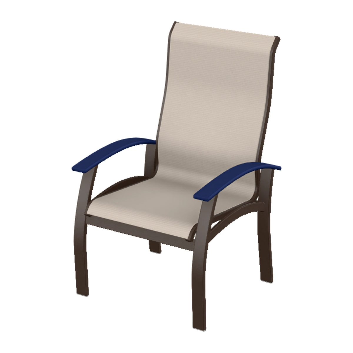 Belle Isle Sling Supreme Height Armchair — Kona PC / Navy Accents