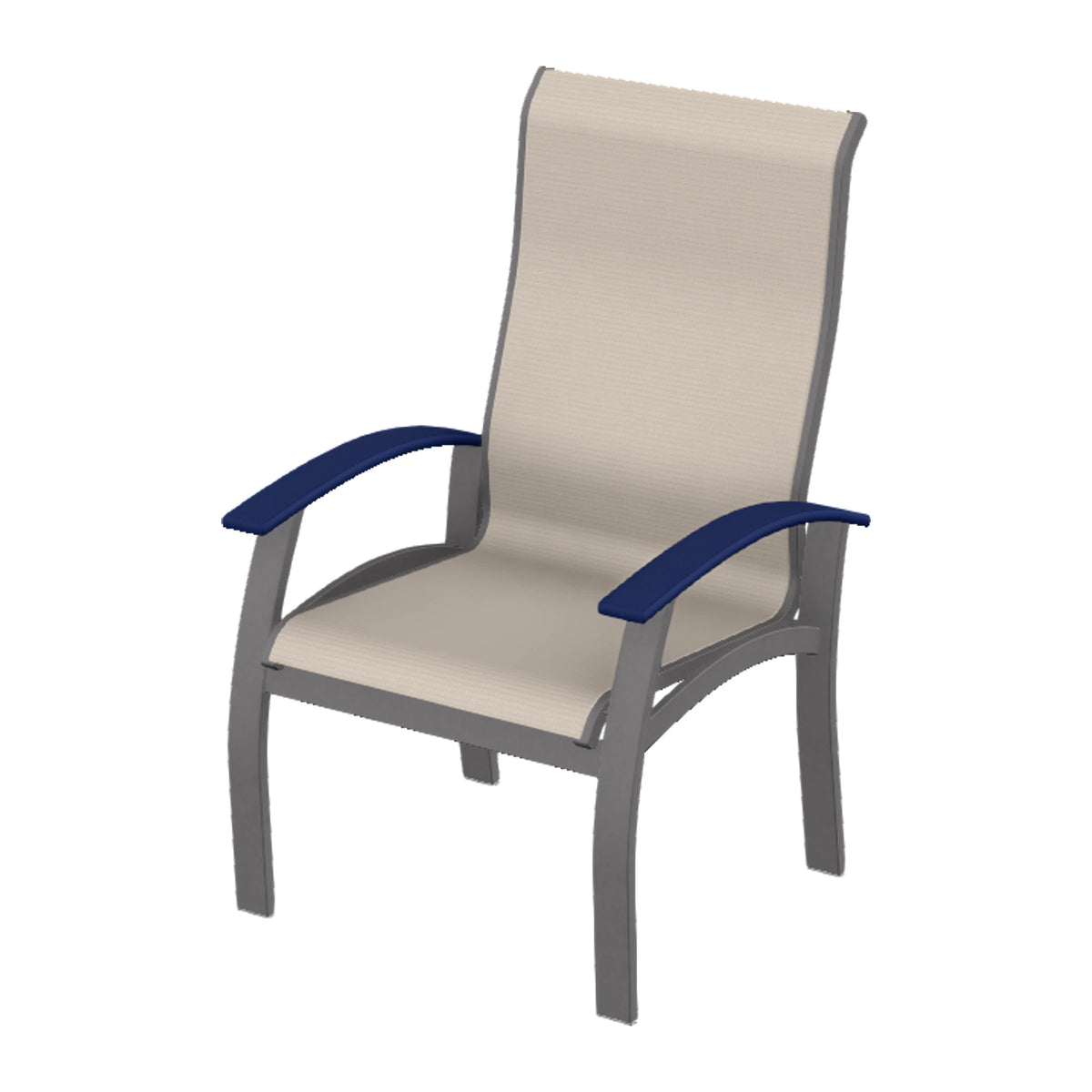 Belle Isle Sling Supreme Height Armchair — Graphite Txt PC / Navy Accents