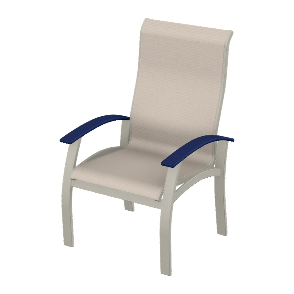 Belle Isle Sling Supreme Height Armchair — Warm Grey PC / Navy Accents