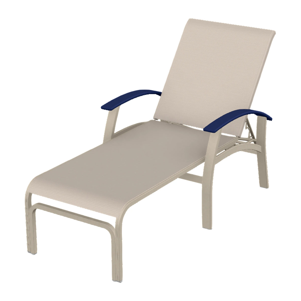 Belle Isle Sling Chaise — Desert Sand PC / Navy Accents